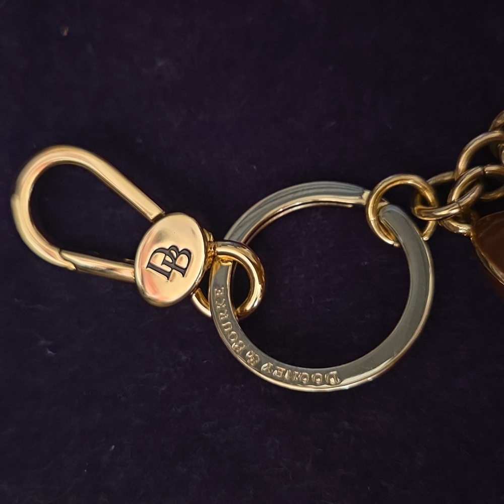 B-NEW: Dooney & Bourke Gold and Blue Keychain with Football Charm - Picture 8 of 13